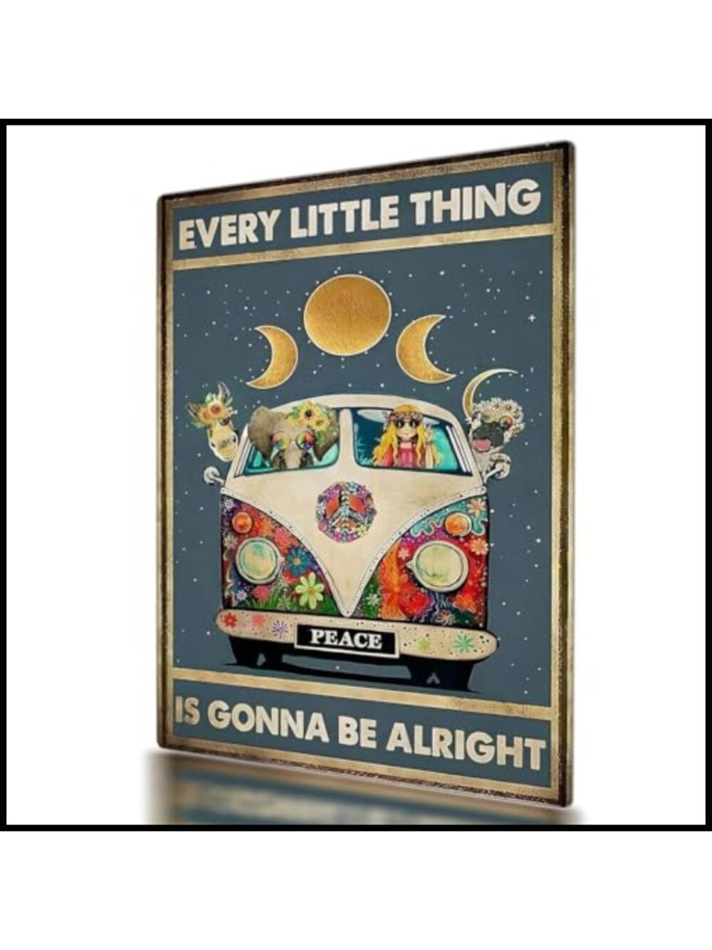 Metal Wall Art Sign Retro Hippie Every Little Thing Gonna Be Alright